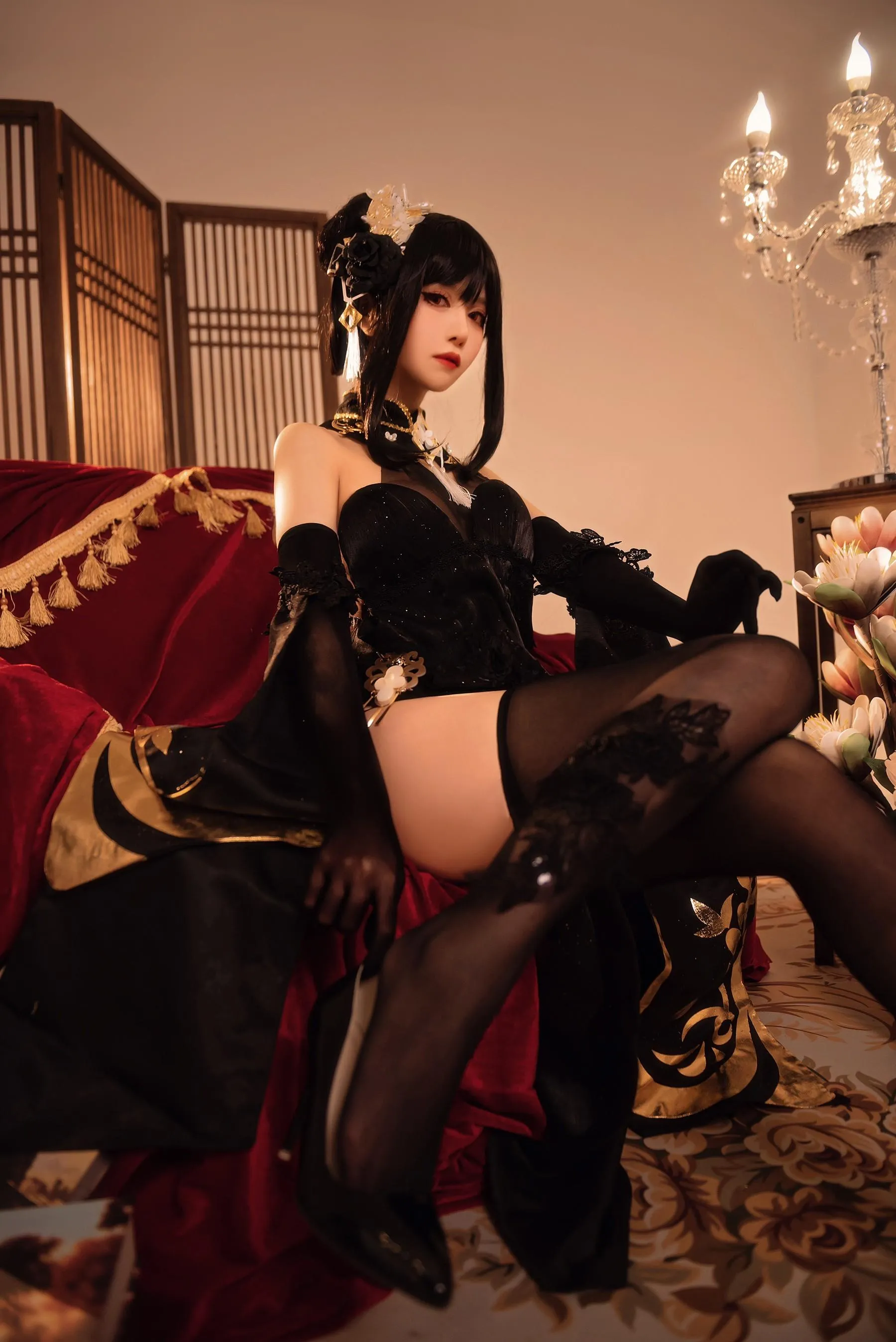 shika小鹿鹿 – NO.92 碧蓝航线镇海 奇奢花苑 [28P]插图4